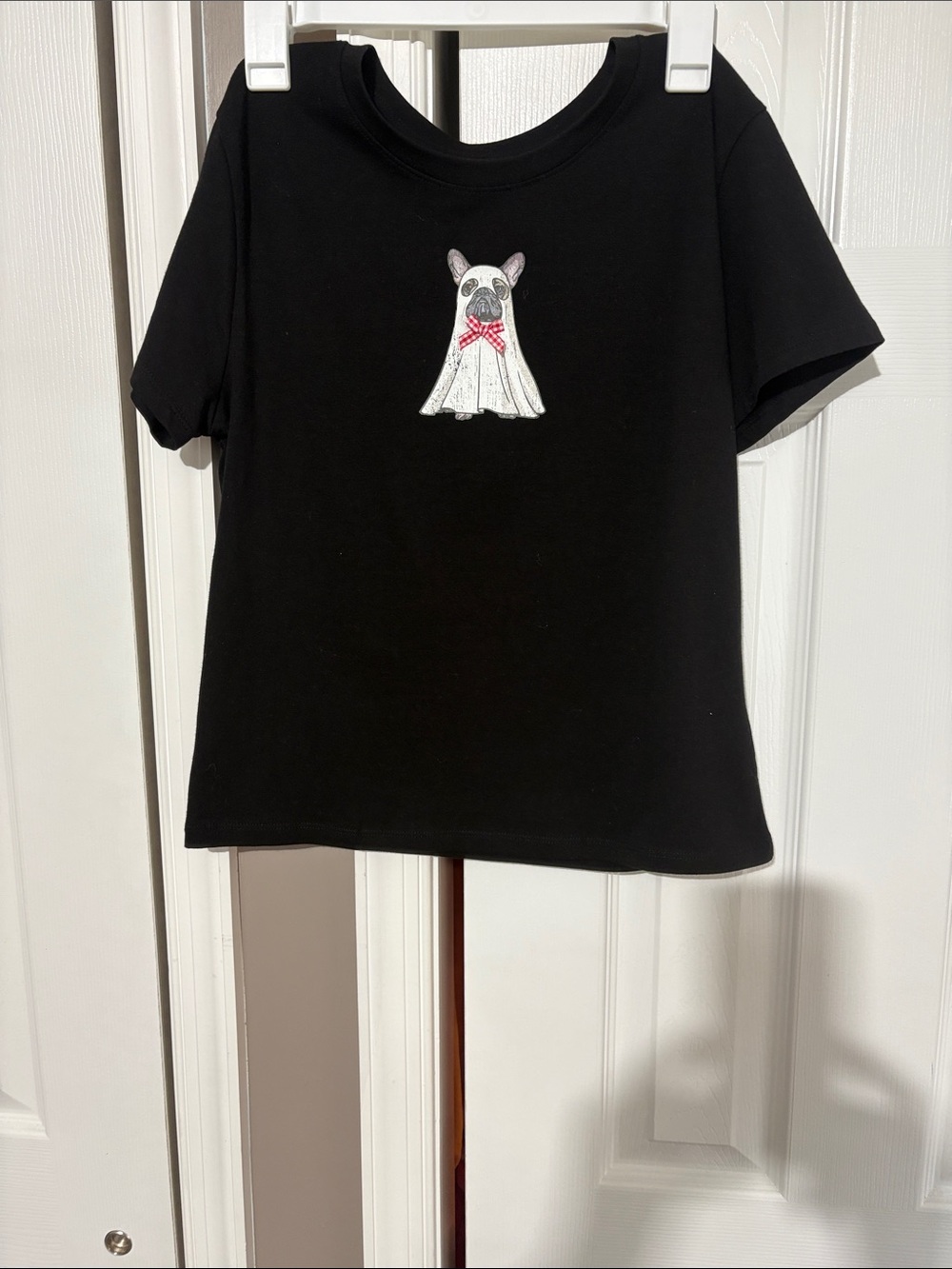 Kids Black T-Shirt with Ghost Pug Graphic